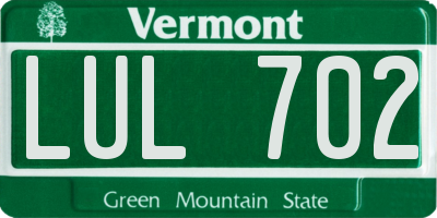 VT license plate LUL702