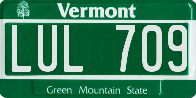 VT license plate LUL709