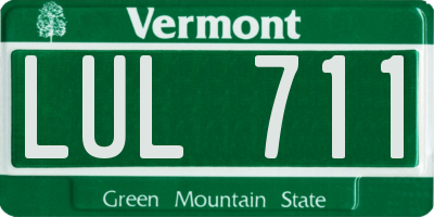 VT license plate LUL711