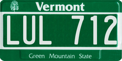VT license plate LUL712
