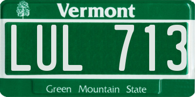 VT license plate LUL713