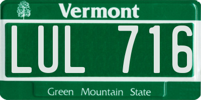 VT license plate LUL716