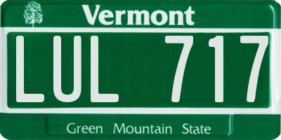 VT license plate LUL717