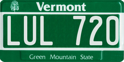 VT license plate LUL720