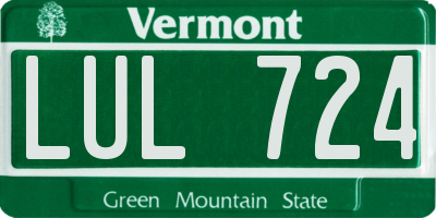 VT license plate LUL724