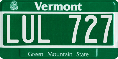 VT license plate LUL727