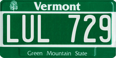 VT license plate LUL729