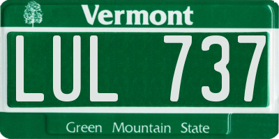 VT license plate LUL737