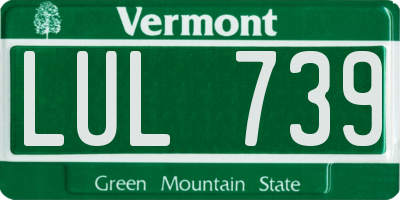 VT license plate LUL739