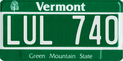 VT license plate LUL740