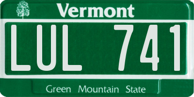 VT license plate LUL741