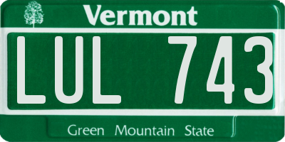 VT license plate LUL743