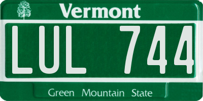 VT license plate LUL744
