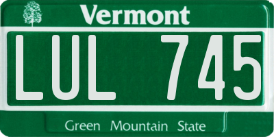 VT license plate LUL745
