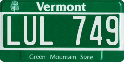 VT license plate LUL749