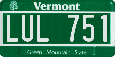 VT license plate LUL751