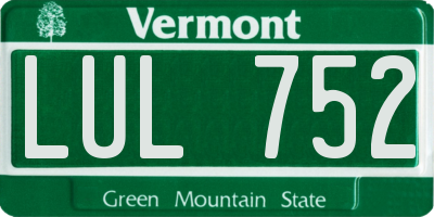 VT license plate LUL752
