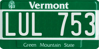 VT license plate LUL753
