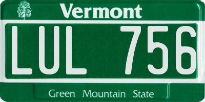 VT license plate LUL756