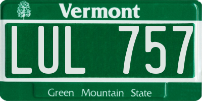 VT license plate LUL757