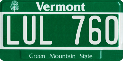 VT license plate LUL760