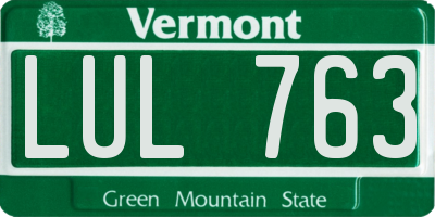 VT license plate LUL763