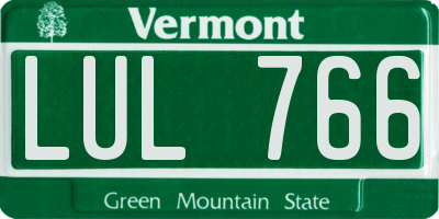 VT license plate LUL766