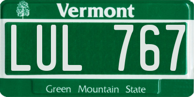 VT license plate LUL767