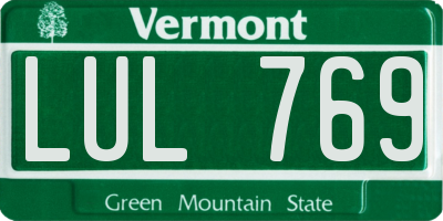 VT license plate LUL769