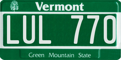 VT license plate LUL770