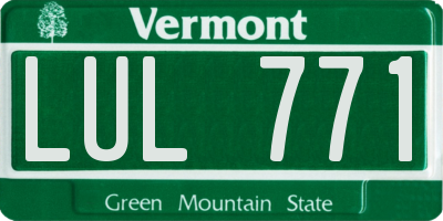 VT license plate LUL771
