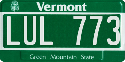 VT license plate LUL773
