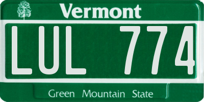 VT license plate LUL774