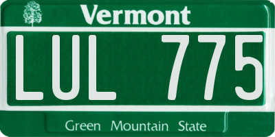 VT license plate LUL775