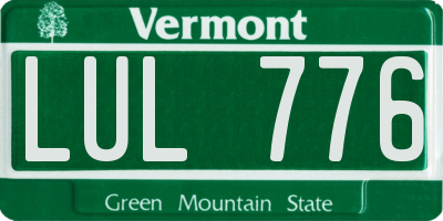 VT license plate LUL776
