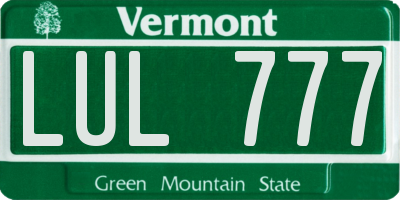 VT license plate LUL777
