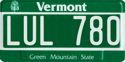 VT license plate LUL780