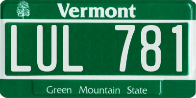 VT license plate LUL781