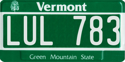VT license plate LUL783