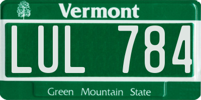 VT license plate LUL784