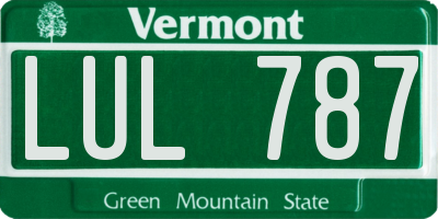 VT license plate LUL787