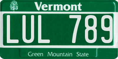 VT license plate LUL789