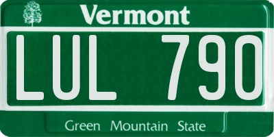 VT license plate LUL790