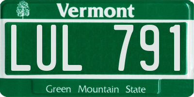 VT license plate LUL791