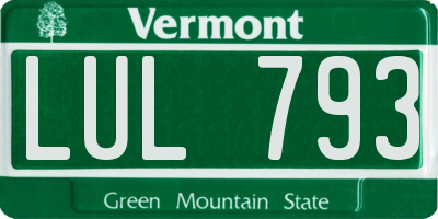 VT license plate LUL793