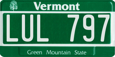 VT license plate LUL797