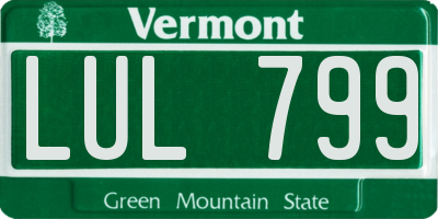 VT license plate LUL799