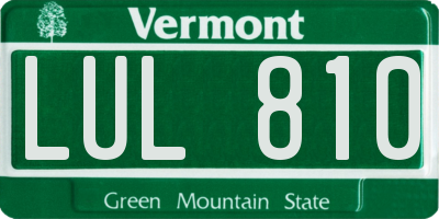 VT license plate LUL810