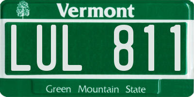 VT license plate LUL811