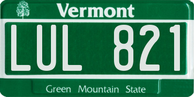 VT license plate LUL821